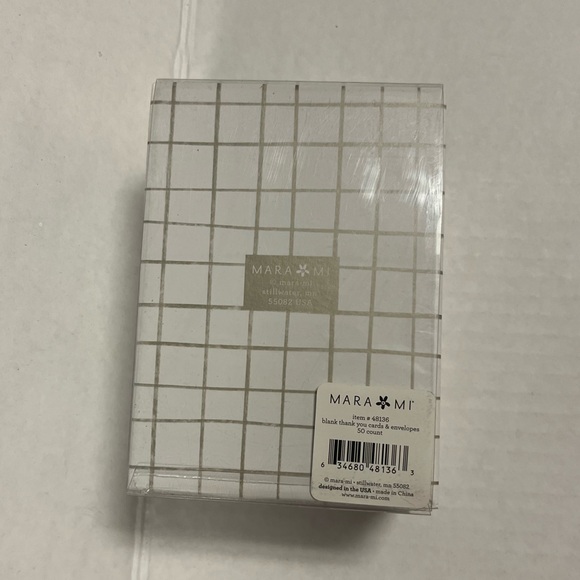 Mara Mi Thank You Cards Set of 50 w/ Envelopes Gray Gold White Stripes NEW - Picture 4 of 5